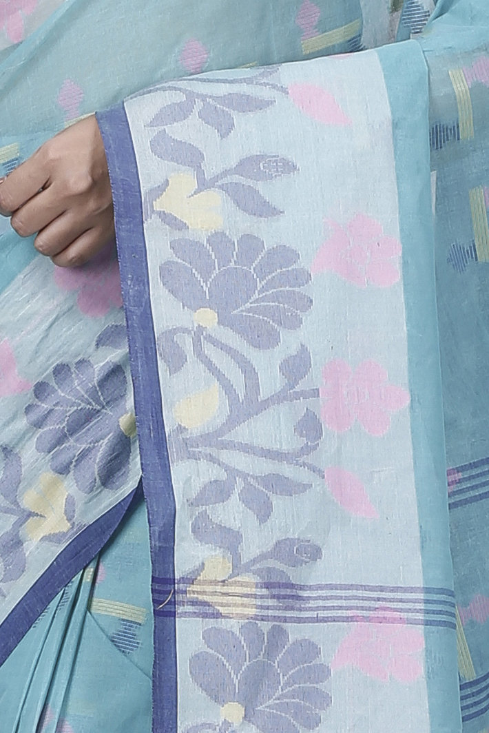 See Green Pure Cotton Urva Tant Saree (1233)